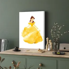 GADGETS WRAP Canvas Gallery Wrap Framed for Home Office Studio Living Room Decoration (11x17inch) - Belle Disney Princess Watercolor