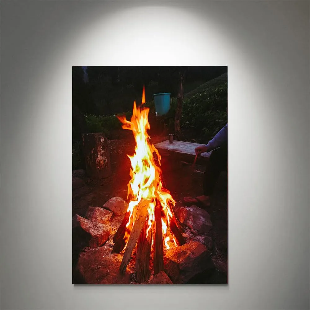 GADGETS WRAP Canvas Gallery Wrap Framed for Home Office Studio Living Room Decoration (11x17inch) - Bonfire