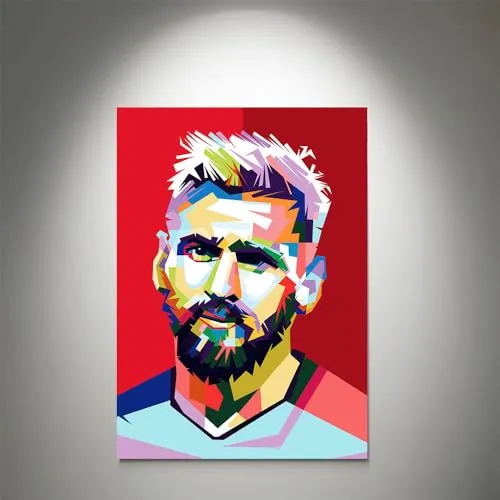 GADGETS WRAP Canvas Gallery Wrap Framed for Home Office Studio Living Room Decoration (11x17inch) - Leo Messi