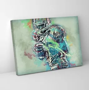 GADGETS WRAP Canvas Gallery Wrap Framed for Home Office Studio Living Room Decoration (11x9inch) - American Football Player Event