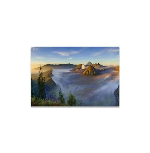 GADGETS WRAP Canvas Gallery Wrap Framed for Home Office Studio Living Room Decoration (11x9inch) - Bromo Volcano & Sky Scenery Photograph