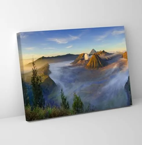 GADGETS WRAP Canvas Gallery Wrap Framed for Home Office Studio Living Room Decoration (11x9inch) - Bromo Volcano & Sky Scenery Photograph