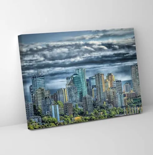 GADGETS WRAP Canvas Gallery Wrap Framed for Home Office Studio Living Room Decoration (11x9inch) - City Landscape