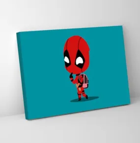 GADGETS WRAP Canvas Gallery Wrap Framed for Home Office Studio Living Room Decoration (11x9inch) - Deadpool Cartoon Illustrations