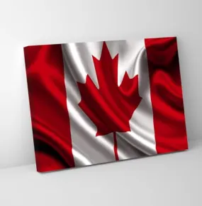 GADGETS WRAP Canvas Gallery Wrap Framed for Home Office Studio Living Room Decoration (11x9inch) - Flag Canada