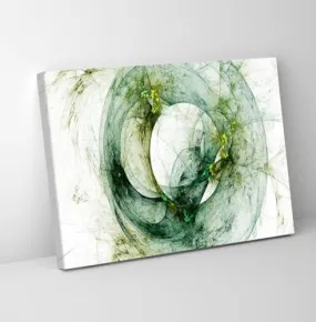 GADGETS WRAP Canvas Gallery Wrap Framed for Home Office Studio Living Room Decoration (11x9inch) - Green Ring Colorful Abstract