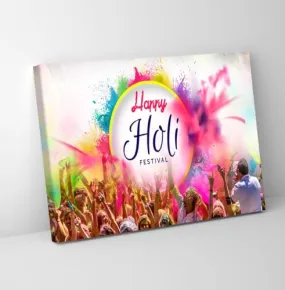 GADGETS WRAP Canvas Gallery Wrap Framed for Home Office Studio Living Room Decoration (11x9inch) - Happy Holi Colors Fest 19