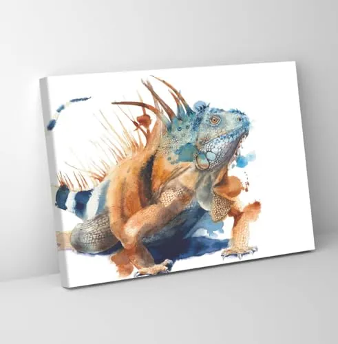 GADGETS WRAP Canvas Gallery Wrap Framed for Home Office Studio Living Room Decoration (11x9inch) - Iguana Lizard