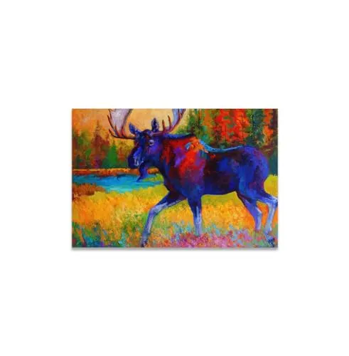 GADGETS WRAP Canvas Gallery Wrap Framed for Home Office Studio Living Room Decoration (11x9inch) - Majestic Monarch Moose