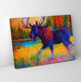 GADGETS WRAP Canvas Gallery Wrap Framed for Home Office Studio Living Room Decoration (11x9inch) - Majestic Monarch Moose