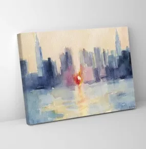 GADGETS WRAP Canvas Gallery Wrap Framed for Home Office Studio Living Room Decoration (11x9inch) - Manhattanhenge New York