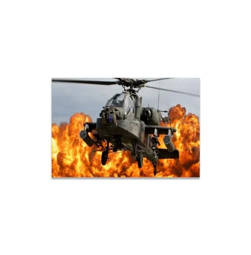 GADGETS WRAP Canvas Gallery Wrap Framed for Home Office Studio Living Room Decoration (11x9inch) - Military Helicopter