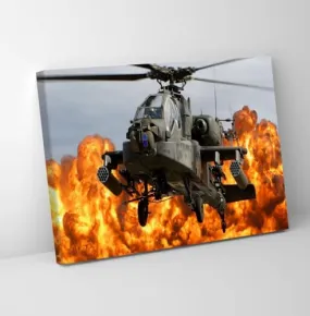 GADGETS WRAP Canvas Gallery Wrap Framed for Home Office Studio Living Room Decoration (11x9inch) - Military Helicopter