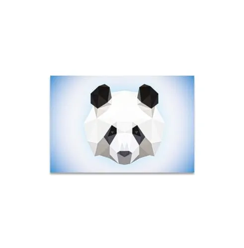 GADGETS WRAP Canvas Gallery Wrap Framed for Home Office Studio Living Room Decoration (11x9inch) - Panda Lowpoly Art 1