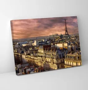 GADGETS WRAP Canvas Gallery Wrap Framed for Home Office Studio Living Room Decoration (11x9inch) - Parisian Skyline