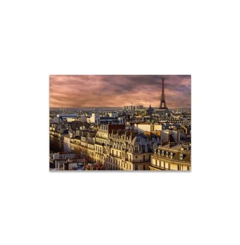 GADGETS WRAP Canvas Gallery Wrap Framed for Home Office Studio Living Room Decoration (11x9inch) - Parisian Skyline