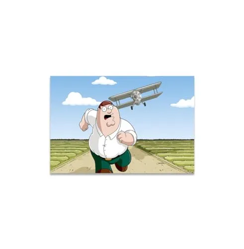 GADGETS WRAP Canvas Gallery Wrap Framed for Home Office Studio Living Room Decoration (11x9inch) - Peter Griffin And Plane