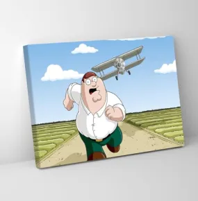 GADGETS WRAP Canvas Gallery Wrap Framed for Home Office Studio Living Room Decoration (11x9inch) - Peter Griffin And Plane