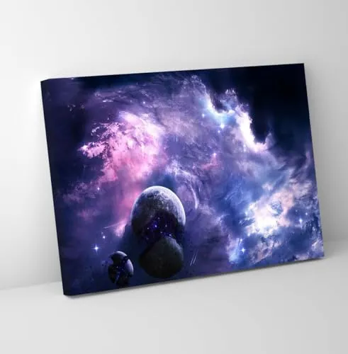 GADGETS WRAP Canvas Gallery Wrap Framed for Home Office Studio Living Room Decoration (11x9inch) - Purple Skies