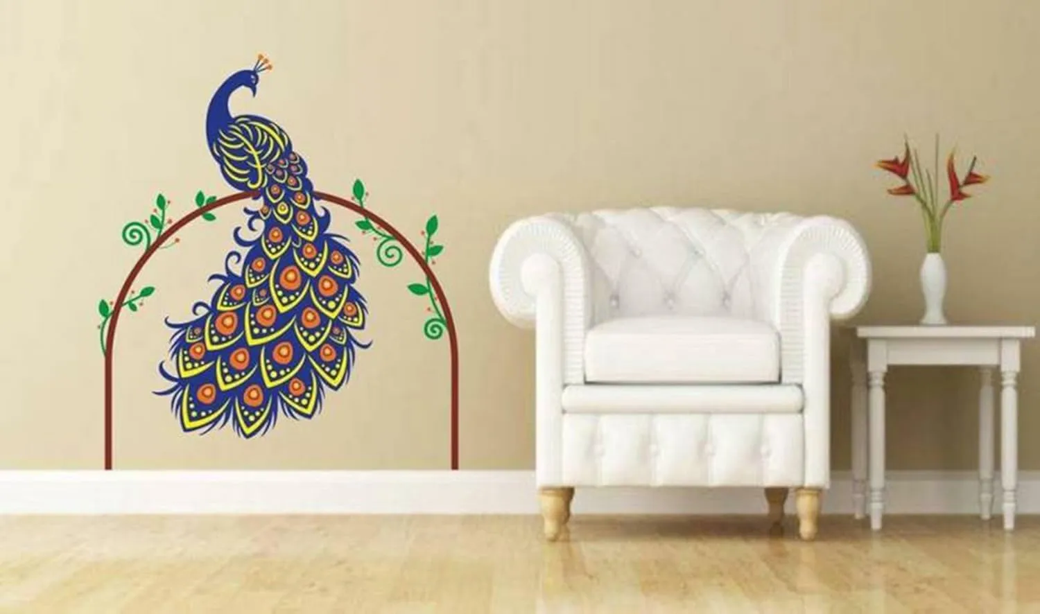 GADGETS WRAP 'Peacock Bird On Branch' Wall Sticker