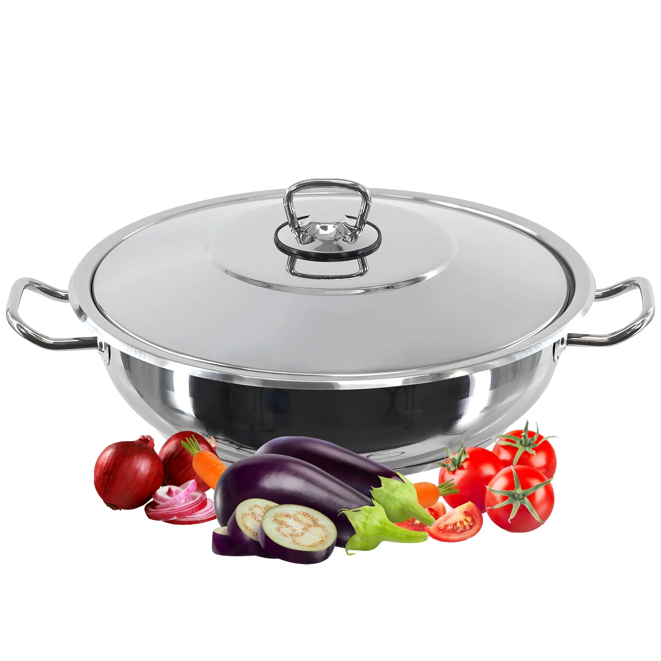 Gastro Shallow Pot With Lid 24 x 6 cm