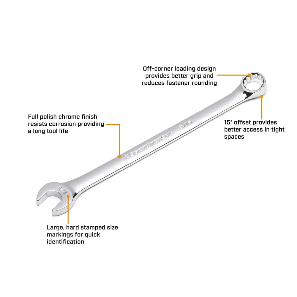 GearWrench 81919 44 Pc. 12 Point Long Pattern Combination SAE/Metric Wrench Set