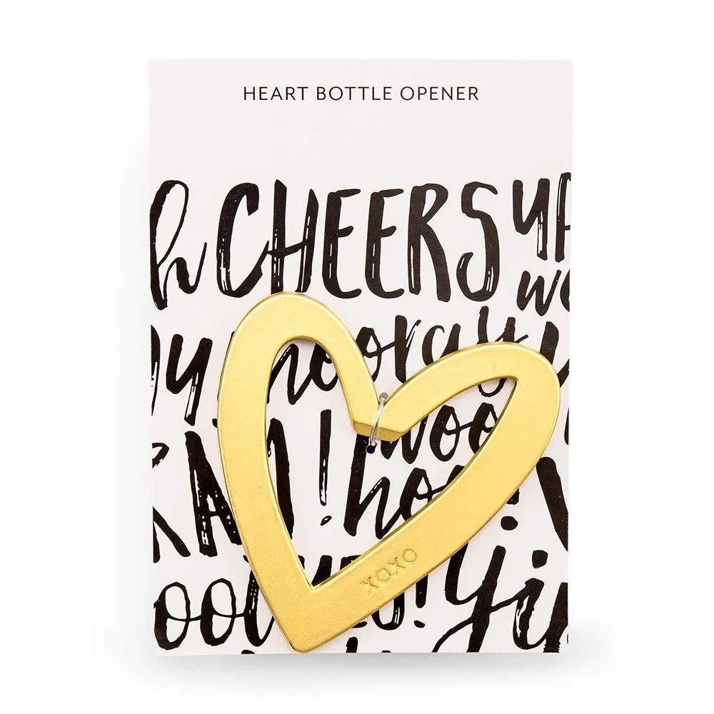 GOLD HEART BOTTLE OPENER FAVOUR