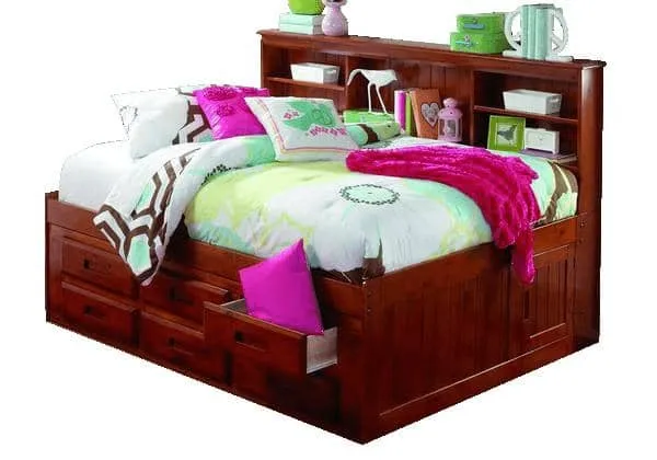 Grace Full Daybed with Bookcase Headboard, Trundle & Storage