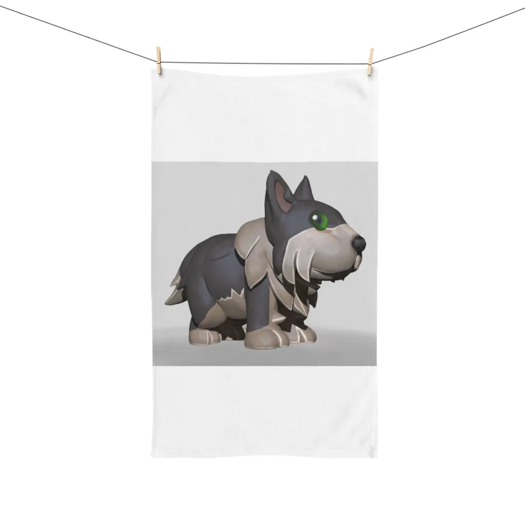 Grey Dog Hand Towel