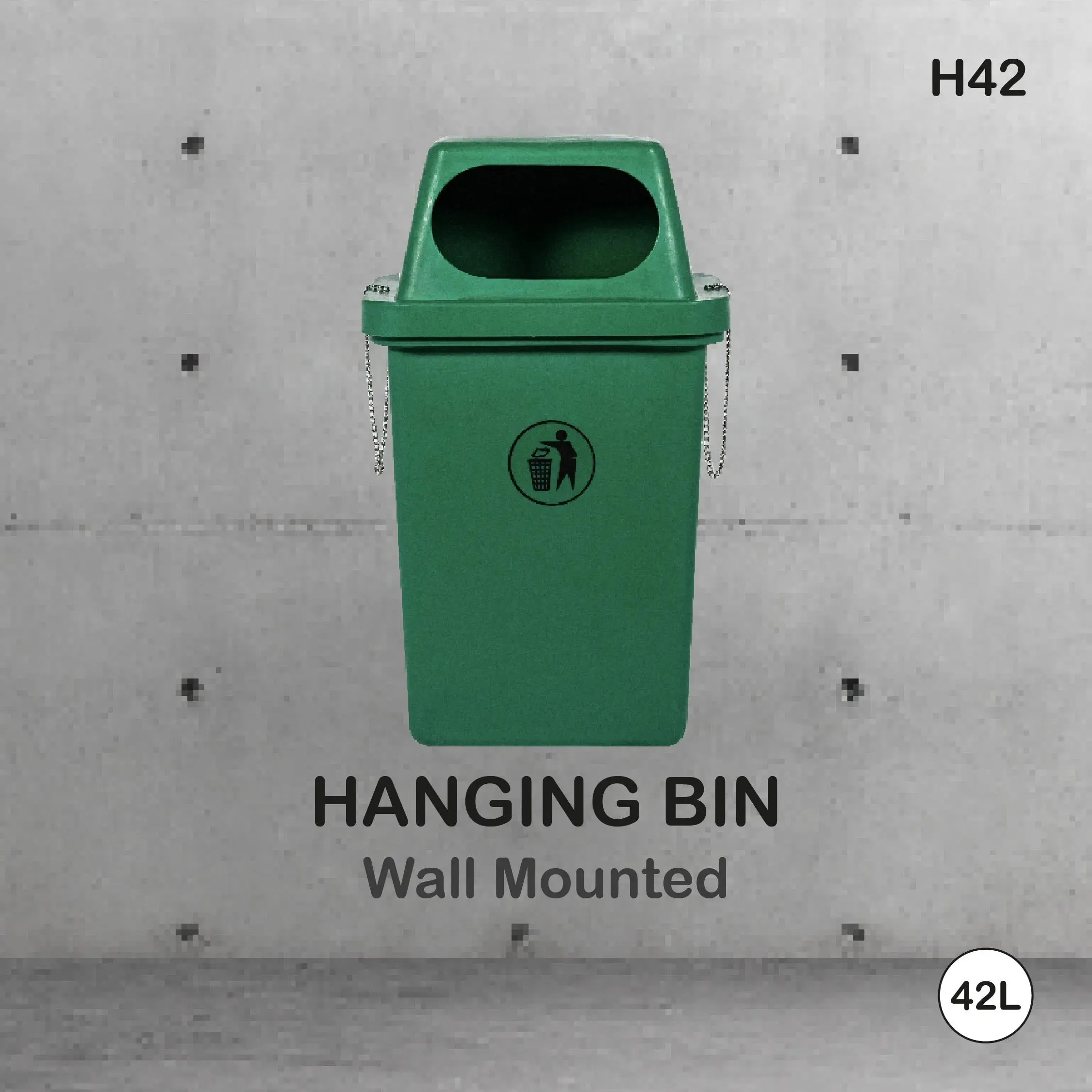 H42 Dustbin | 42L | Hanging Bin | Trash Bin | Garbage Bin | Polyethylene Bin | Rubbish Bin