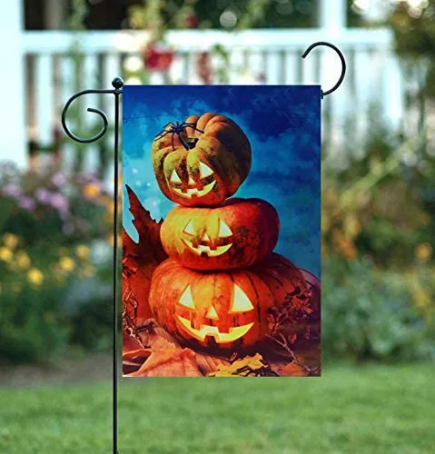 Halloween Jack-O-Lanterns Fall Garden Flag - 12" x 18"