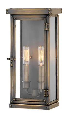 Hamilton Medium Wall Mount Lantern in Dark Antique Brass