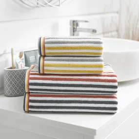 Hanover Striped Cotton Towel - Mustard