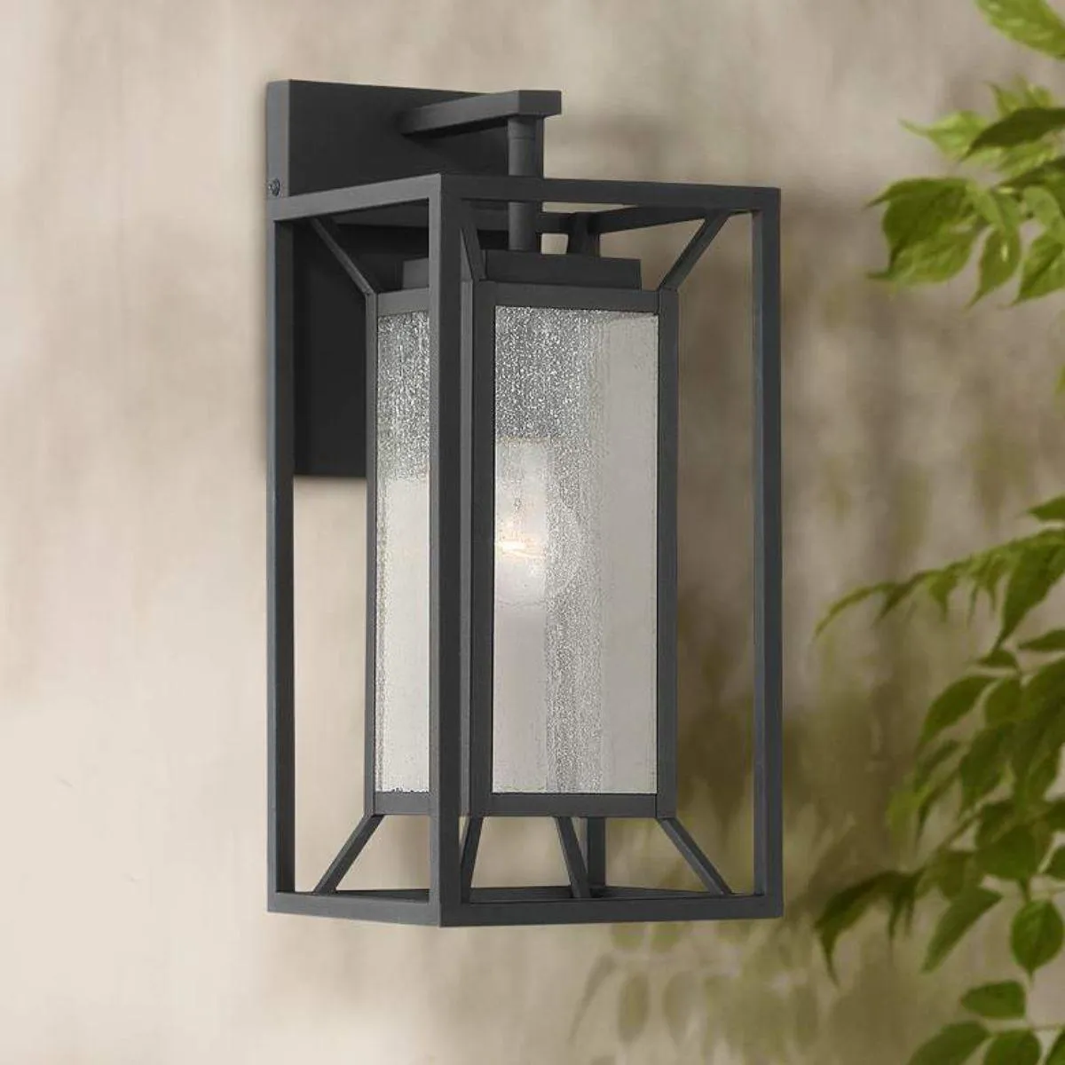 Harbor View 17 in. Outdoor Wall Lantern Black Finish