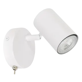 Harper 1 Light White Spot Light with On/Off Switch