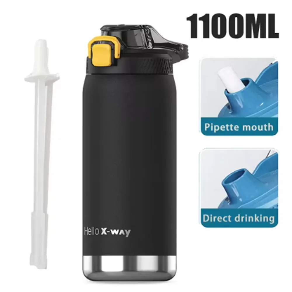 Hello X-Way Water Bottle 1100ml / 37oz Stainless Steel Water Bottle Vacuum 1100 ML Flask Large Capacity Water Bottle