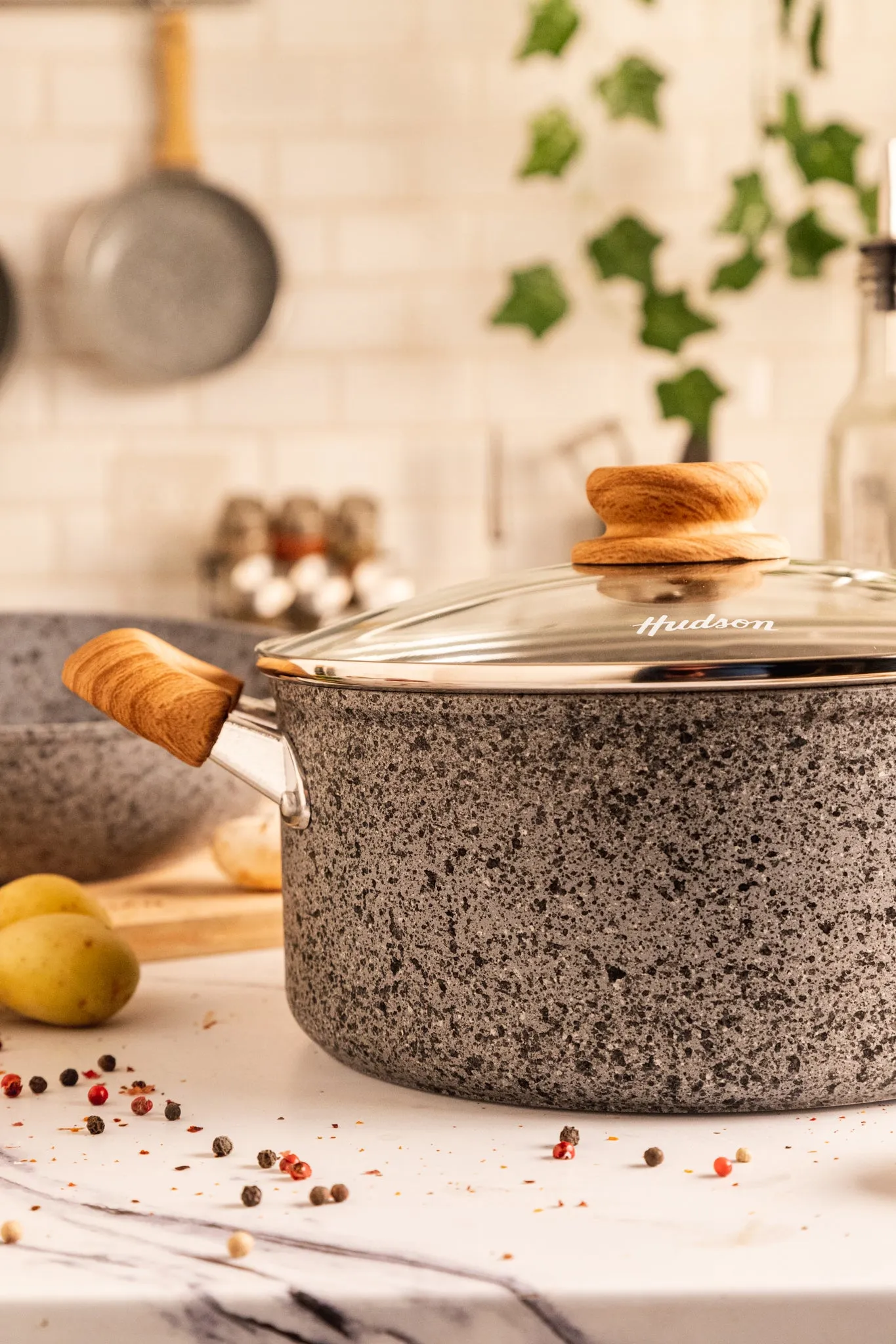 HUDSON Forged Aluminum Cookware Set - Triple-Layer Non-Stick Granite Coating