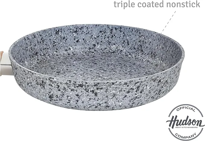 HUDSON Forged Aluminum Cookware Set - Triple-Layer Non-Stick Granite Coating