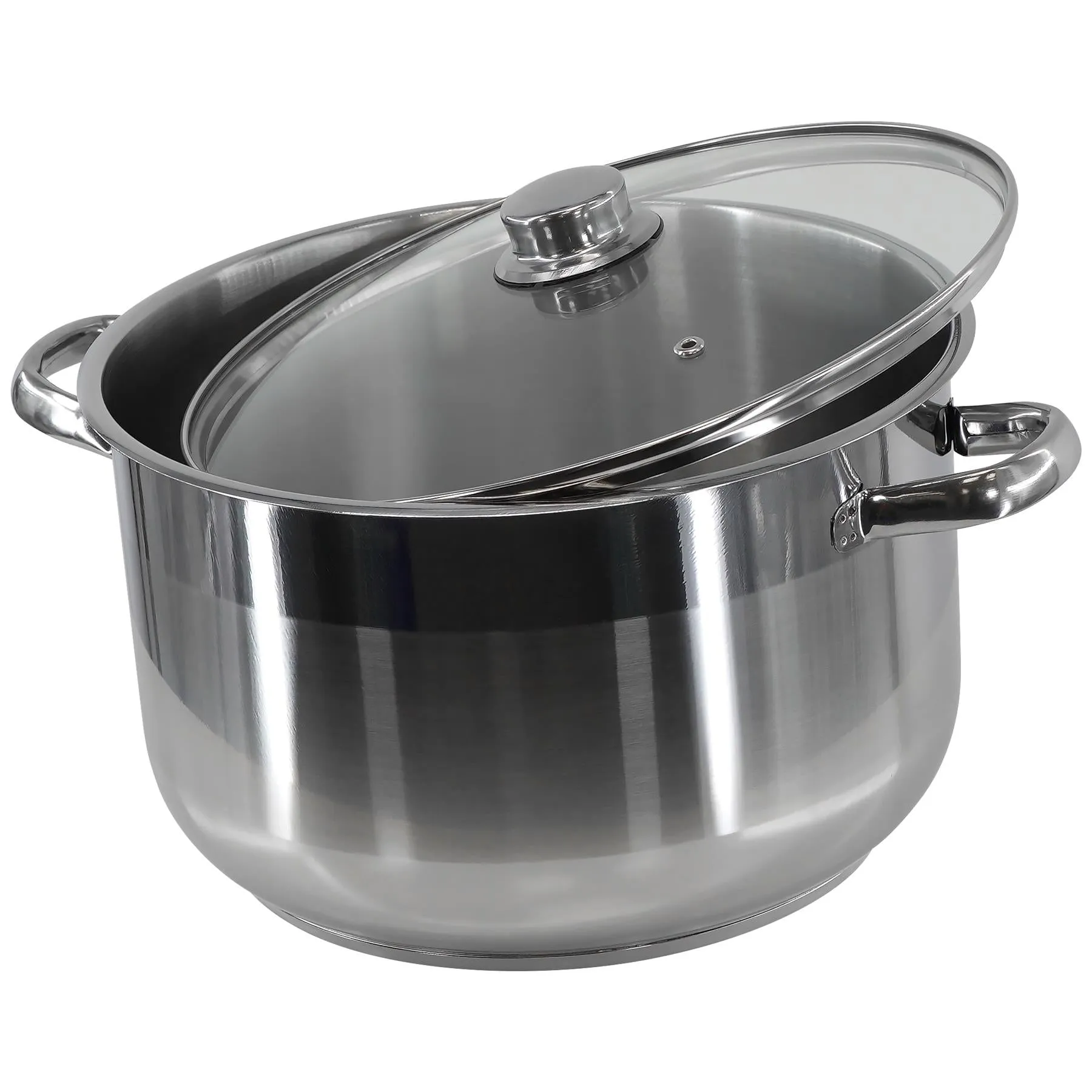 Induction Stockpot With Glass Lid - 14 ltr