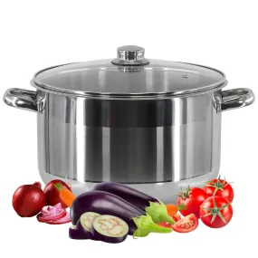 Induction Stockpot With Glass Lid - 14 ltr