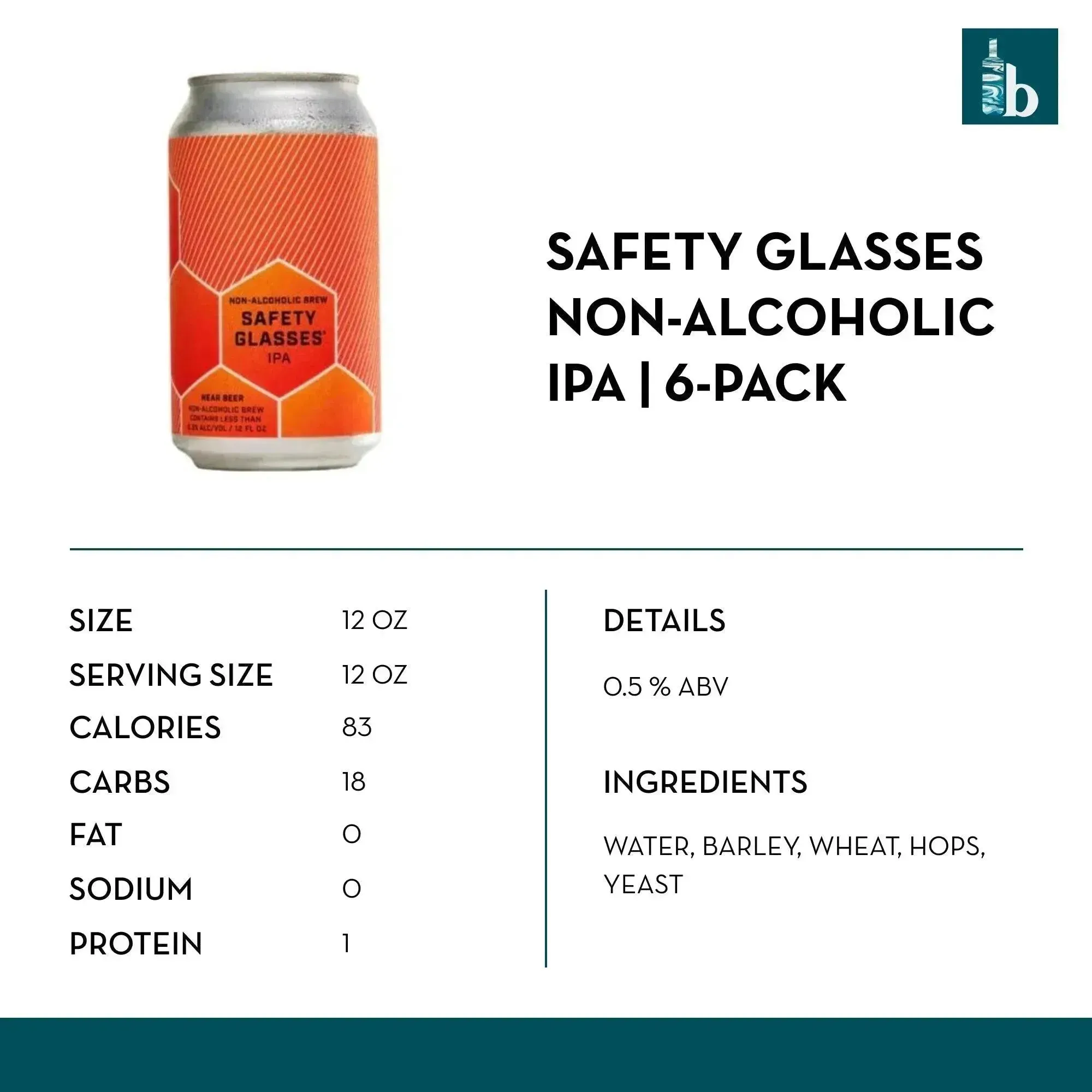 Industrial Arts Brewing Safety Glasses Non-Alcoholic IPA (6 pack)