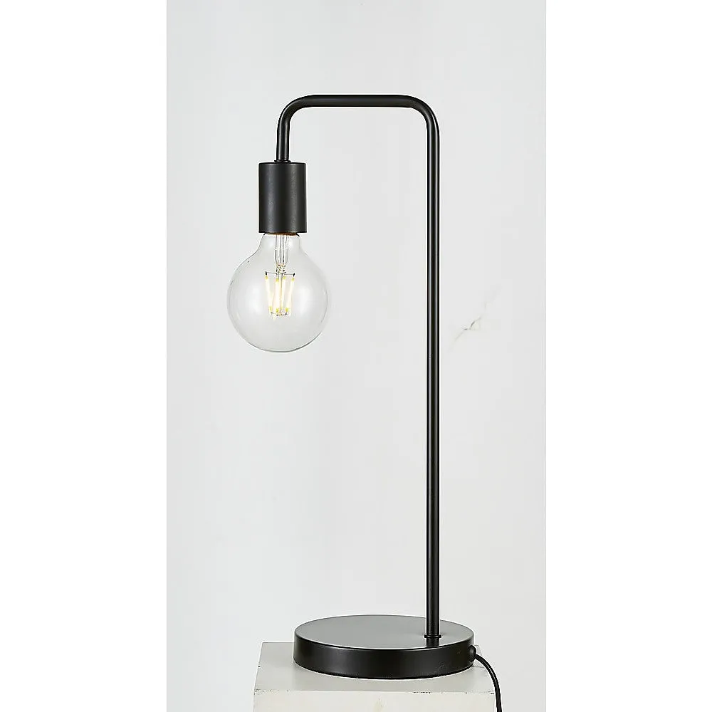 Industrial Black Steel Desk Lamp with Gooseneck Arm