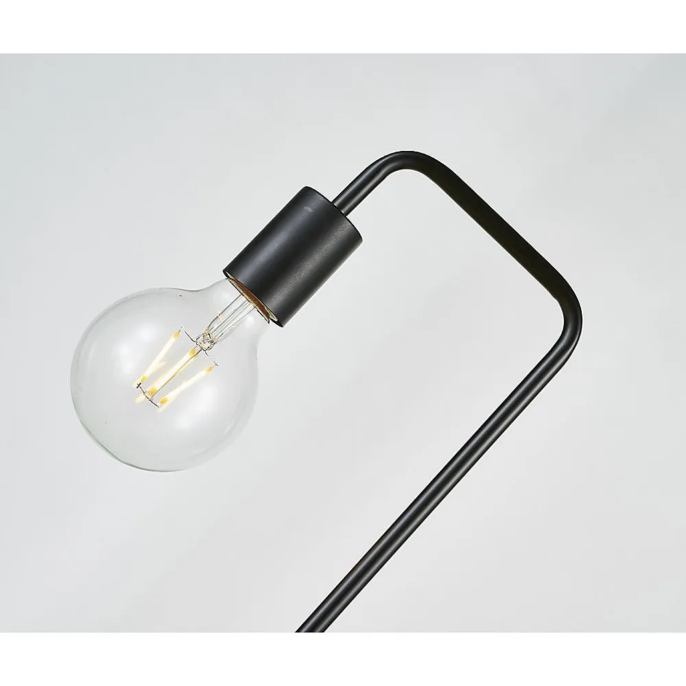 Industrial Black Steel Desk Lamp with Gooseneck Arm