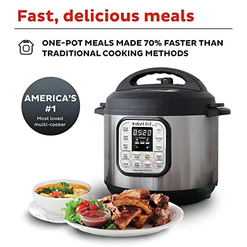 Instant Pot Duo 7-in-1 Electric Pressure Cooker, Slow Cooker, Rice Cooker, Steamer, Sauté, Yogurt Maker, Warmer & Sterilizer, 3 Quart, Stainless Steel/Black