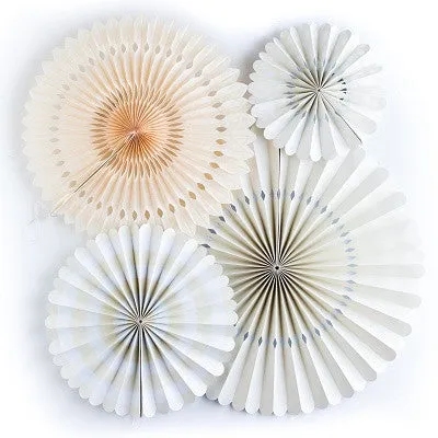 Ivory Party Fans (4 pack)