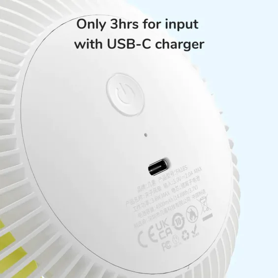 JISULIFE FA18S 3 In 1 Combo Clip Fan Life1 / Clip Table Fan / 4000mAh Battery / 4 Wind Speed / 360° rotation