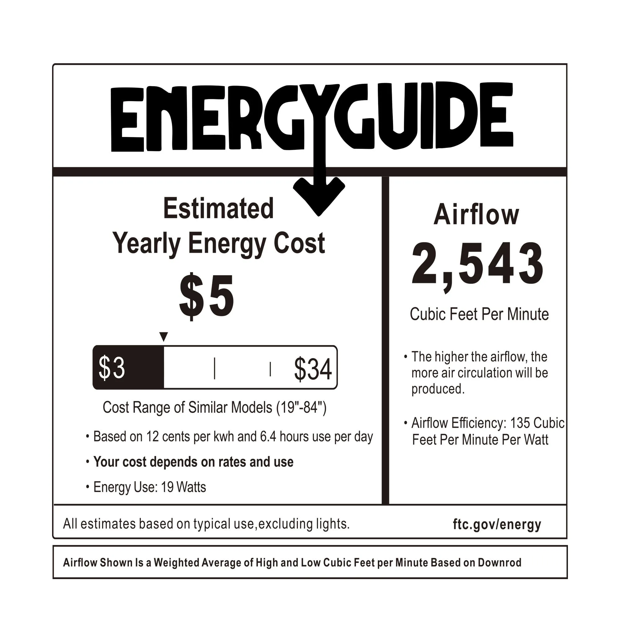 Joliet Low Profile Smart Fan with LED Light and Remote 45"