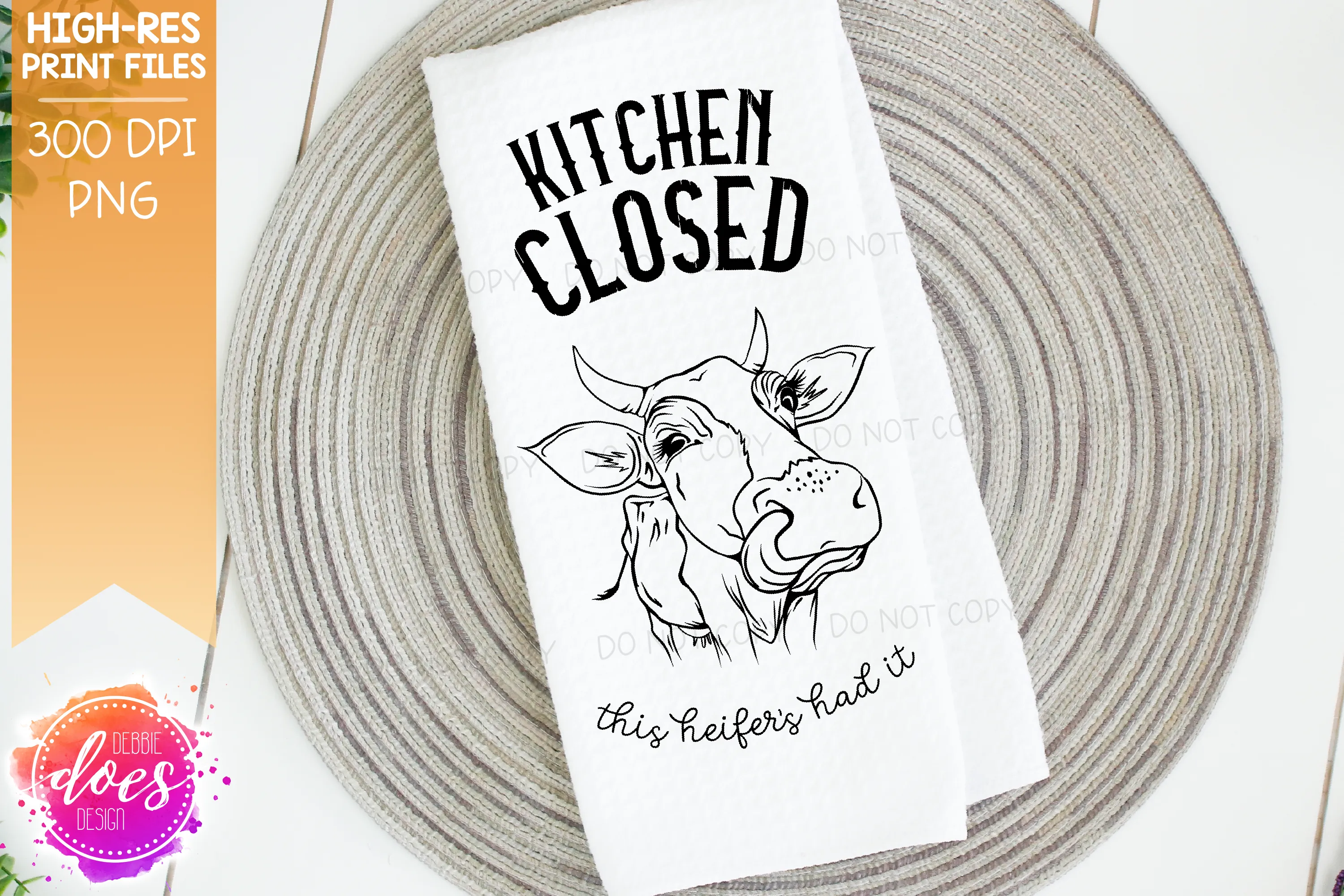 Kitchen Closed - Cute Hand Drawn Cow - Cuttable Version - SVG File