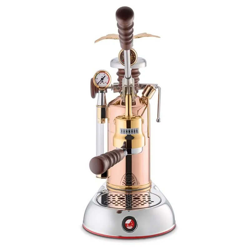 La Pavoni Esperto Edotto Lever Coffee Machine Stainless Steel Brass Copper and Wood LPLESE01UK