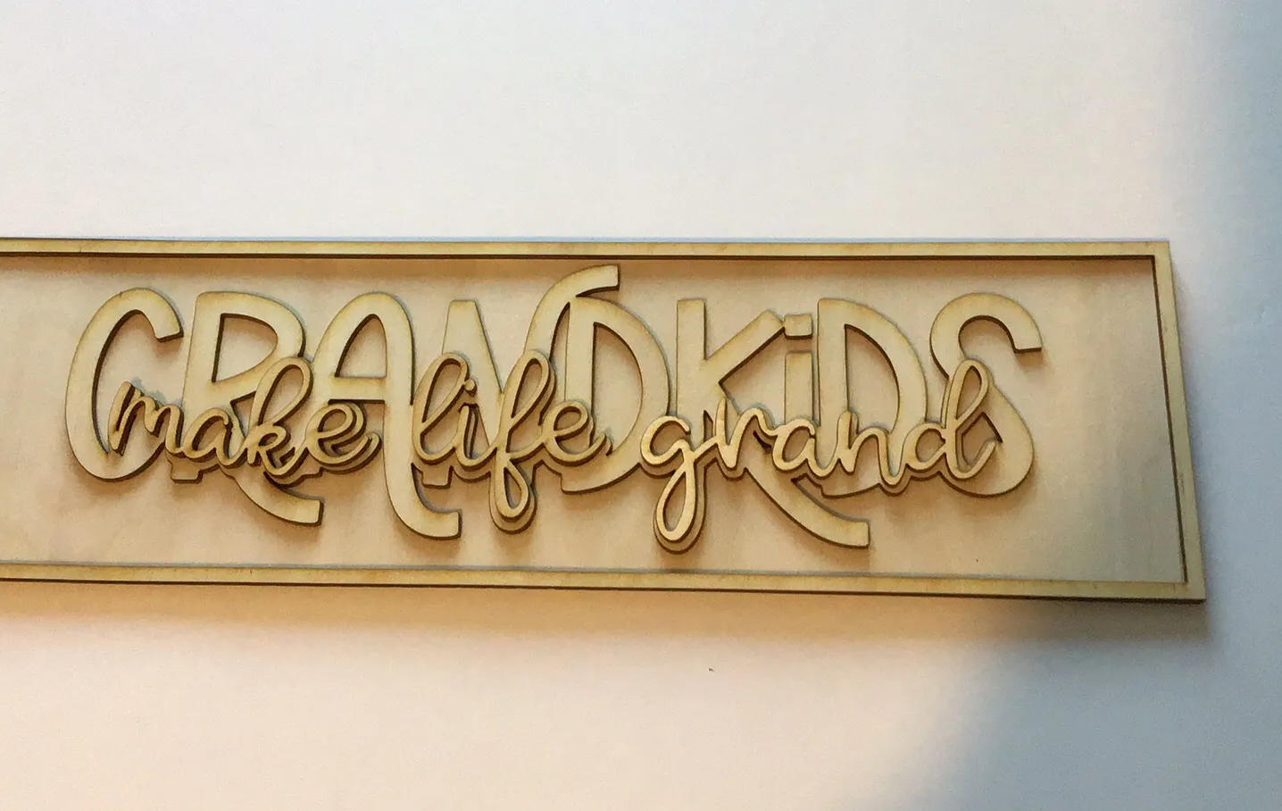 Layered Sign: Grandkids Make Life Grand SVG Laser Ready File